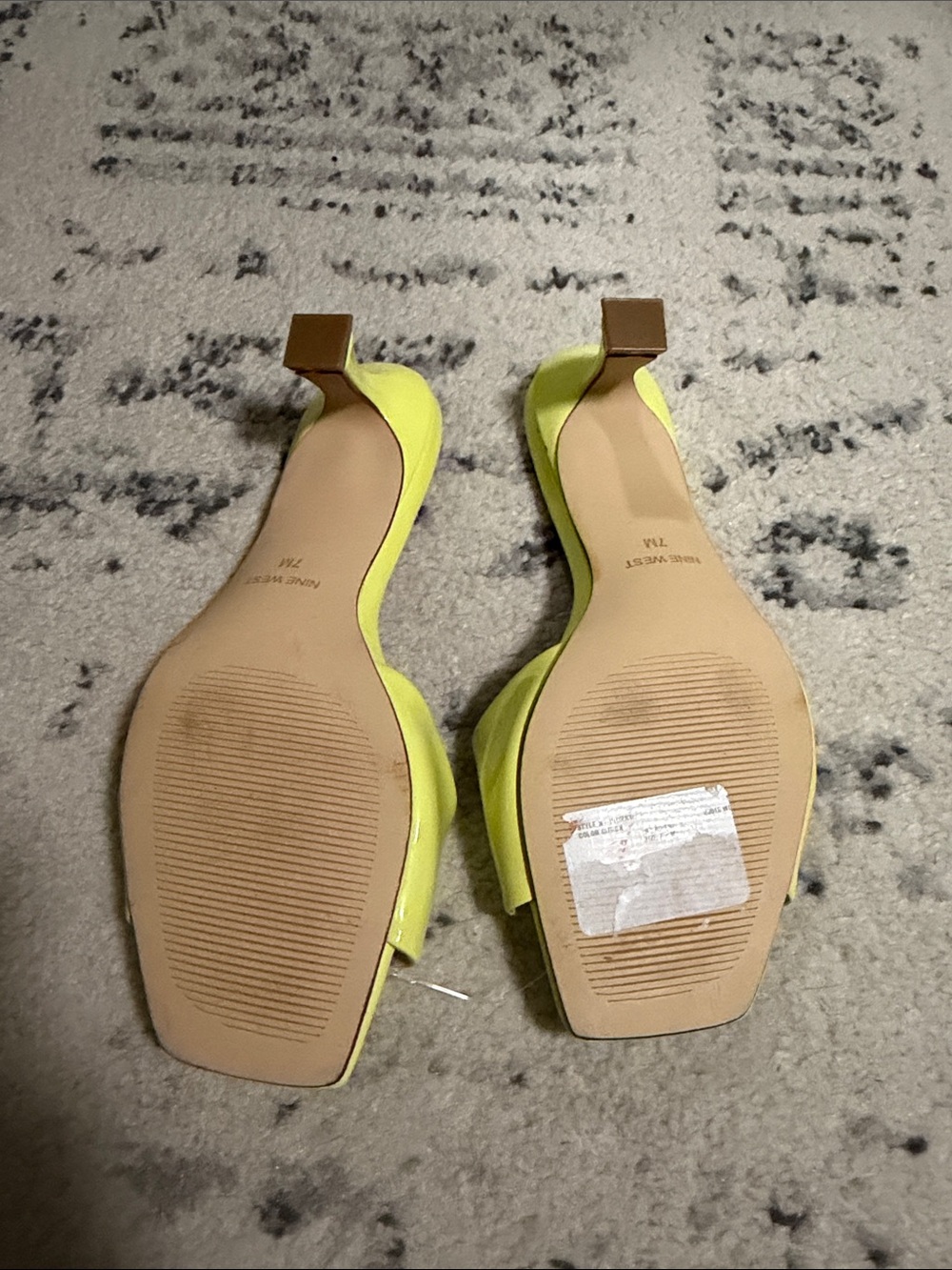 Nine West Neon Lime Open-Toe Slide Mules - Picture 7 of 8